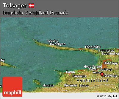 Satellite Panoramic Map of Tolsager
