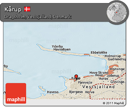 Shaded Relief Panoramic Map of Kårup