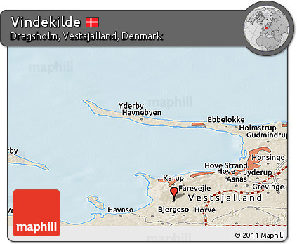 Shaded Relief Panoramic Map of Vindekilde