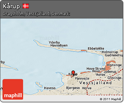 Shaded Relief Panoramic Map of Kårup