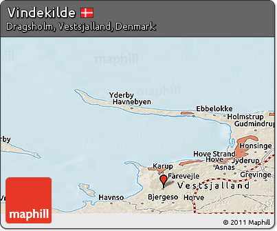 Shaded Relief Panoramic Map of Vindekilde