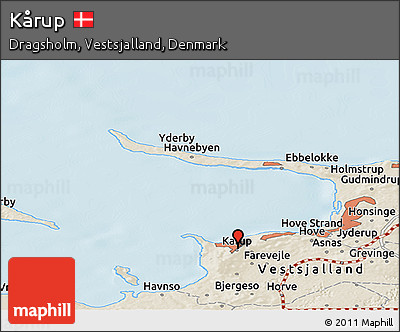 Shaded Relief Panoramic Map of Kårup