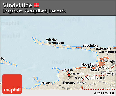 Shaded Relief Panoramic Map of Vindekilde