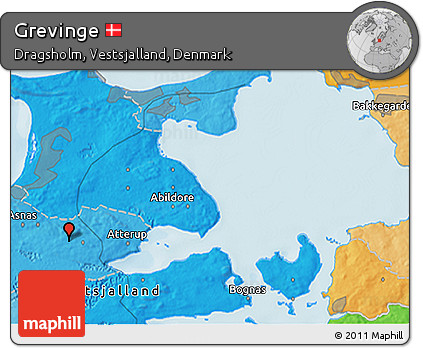 Political 3D Map of Grevinge