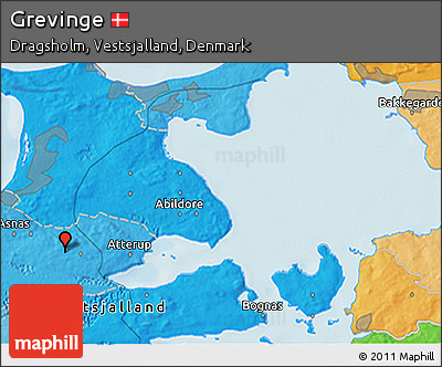 Political 3D Map of Grevinge