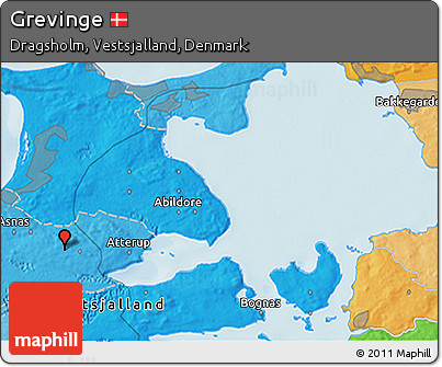 Political 3D Map of Grevinge