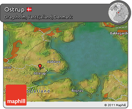 Satellite 3D Map of Ostrup