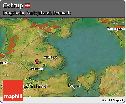 Satellite 3D Map of Ostrup