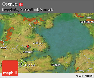 Satellite 3D Map of Ostrup