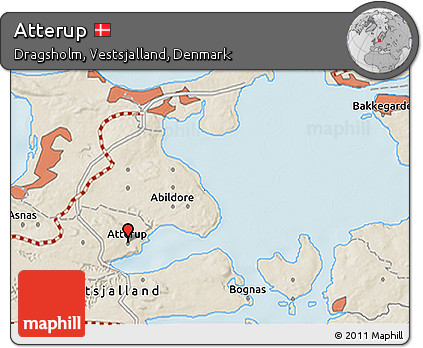 Shaded Relief 3D Map of Atterup