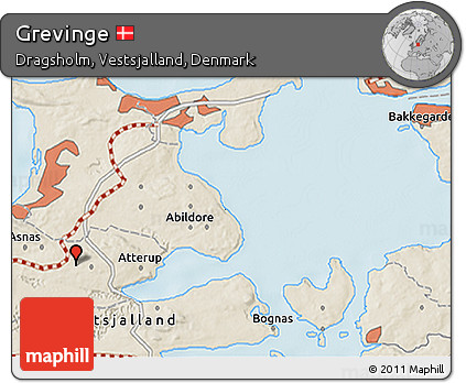 Shaded Relief 3D Map of Grevinge
