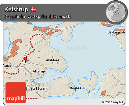 Shaded Relief 3D Map of Kelstrup