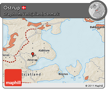 Shaded Relief 3D Map of Ostrup