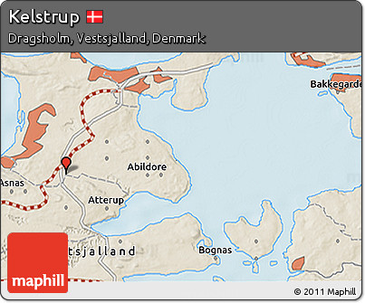 Shaded Relief 3D Map of Kelstrup