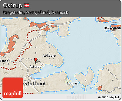 Shaded Relief 3D Map of Ostrup