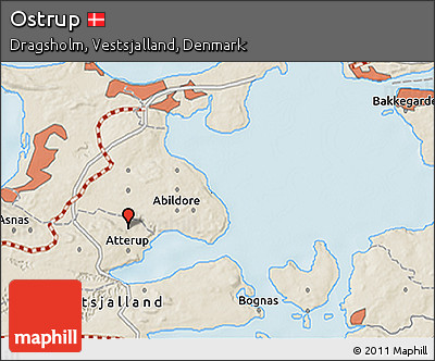 Shaded Relief 3D Map of Ostrup