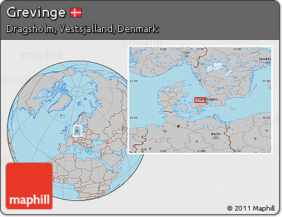 Gray Location Map of Grevinge