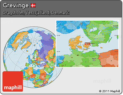 Political Location Map of Grevinge