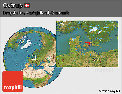Satellite Location Map of Ostrup