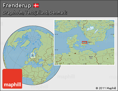 Savanna Style Location Map of Frenderup