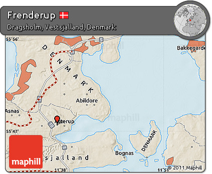 Shaded Relief Map of Frenderup