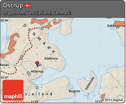 Shaded Relief Map of Ostrup