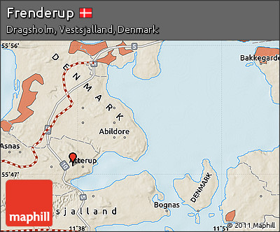 Shaded Relief Map of Frenderup