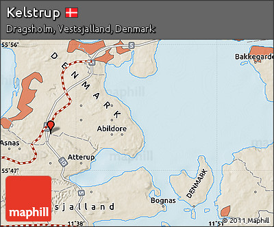 Shaded Relief Map of Kelstrup