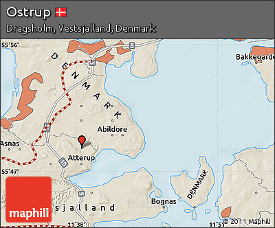 Shaded Relief Map of Ostrup
