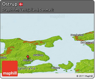 Physical Panoramic Map of Ostrup