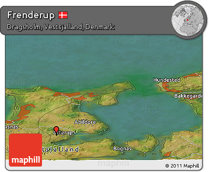 Satellite Panoramic Map of Frenderup