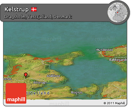Satellite Panoramic Map of Kelstrup