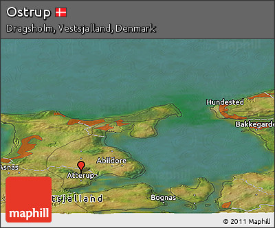 Satellite Panoramic Map of Ostrup