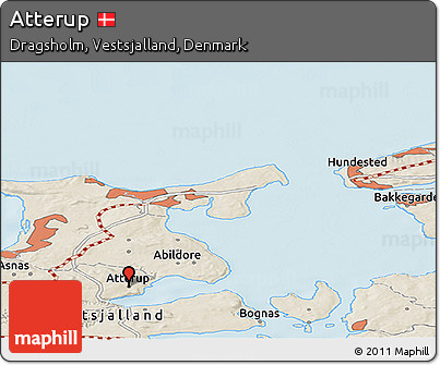 Shaded Relief Panoramic Map of Atterup