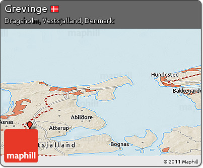 Shaded Relief Panoramic Map of Grevinge
