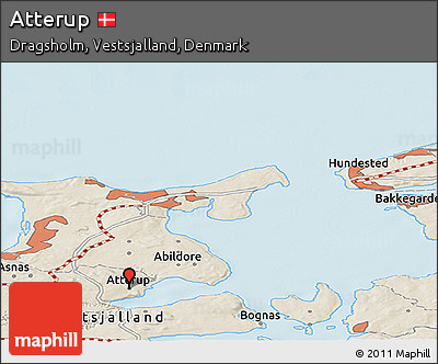 Shaded Relief Panoramic Map of Atterup