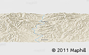 Shaded Relief Panoramic Map of the area around 55° 56' 31" N, 121° 37' 30" E