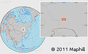 Gray Location Map of the area around 55° 56' 31" N, 123° 19' 29" E