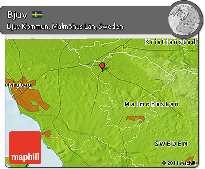 Physical 3D Map of Bjuv