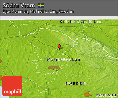 Physical 3D Map of Södra Vram