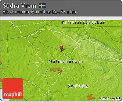 Physical 3D Map of Södra Vram