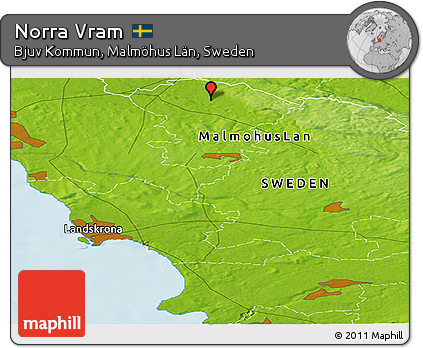Physical Panoramic Map of Norra Vram