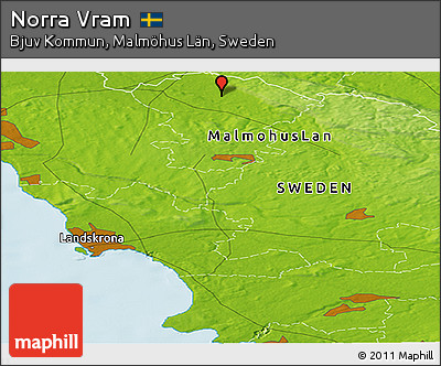 Physical Panoramic Map of Norra Vram
