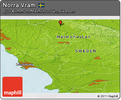Physical Panoramic Map of Norra Vram