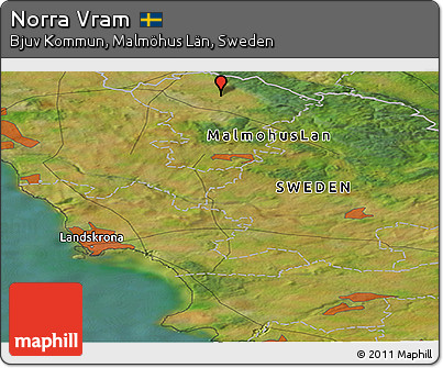 Satellite Panoramic Map of Norra Vram