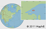 Savanna Style Location Map of the area around 55° 56' 31" N, 139° 28' 29" E