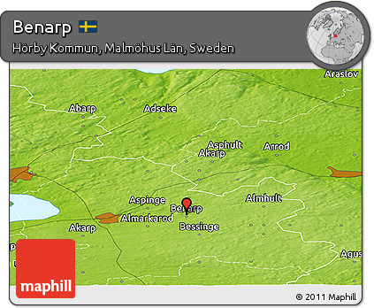 Physical Panoramic Map of Benarp