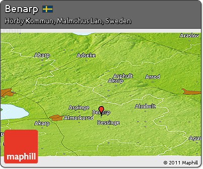 Physical Panoramic Map of Benarp
