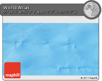 Physical 3D Map of the Area around 55° 56' 31" N, 13° 31' 30" W