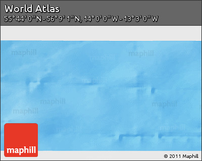 Physical 3D Map of the Area around 55° 56' 31" N, 13° 31' 30" W